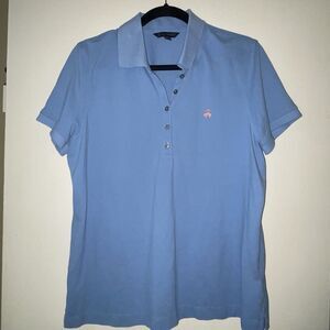 Brooks Brothers Polo Shirt Women's XL Blue Short Sleeve Golf Casual